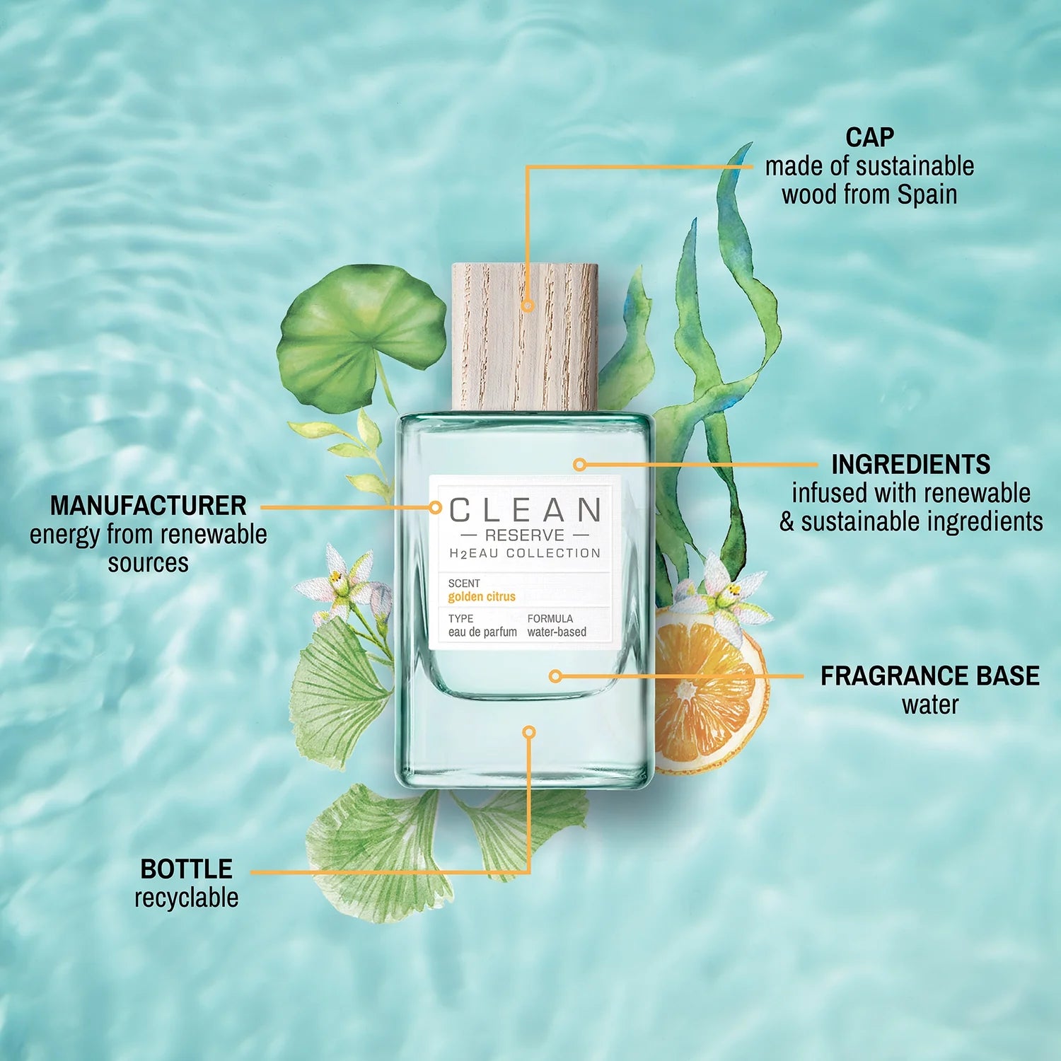 CLEAN RESERVE H2EAU Golden Citrus 3.3 Oz