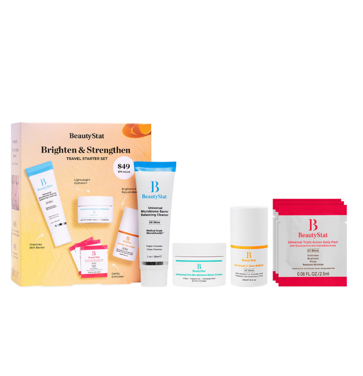 BeautyStat Brighten &amp; Strengthen Travel Starter Set